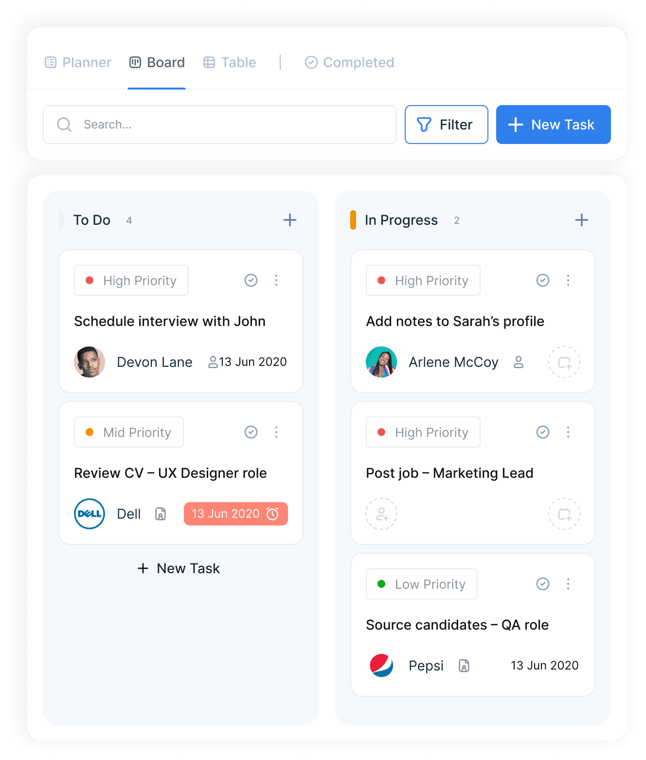 Integrated Task & Interview Management